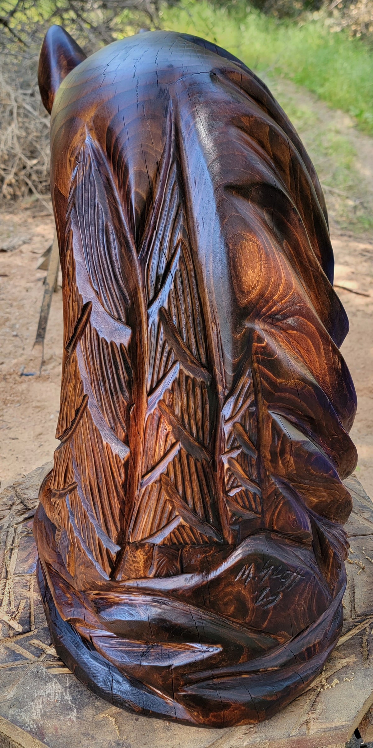 Chainsaw Carved Horse Bust- "Chester" (Made to Order)