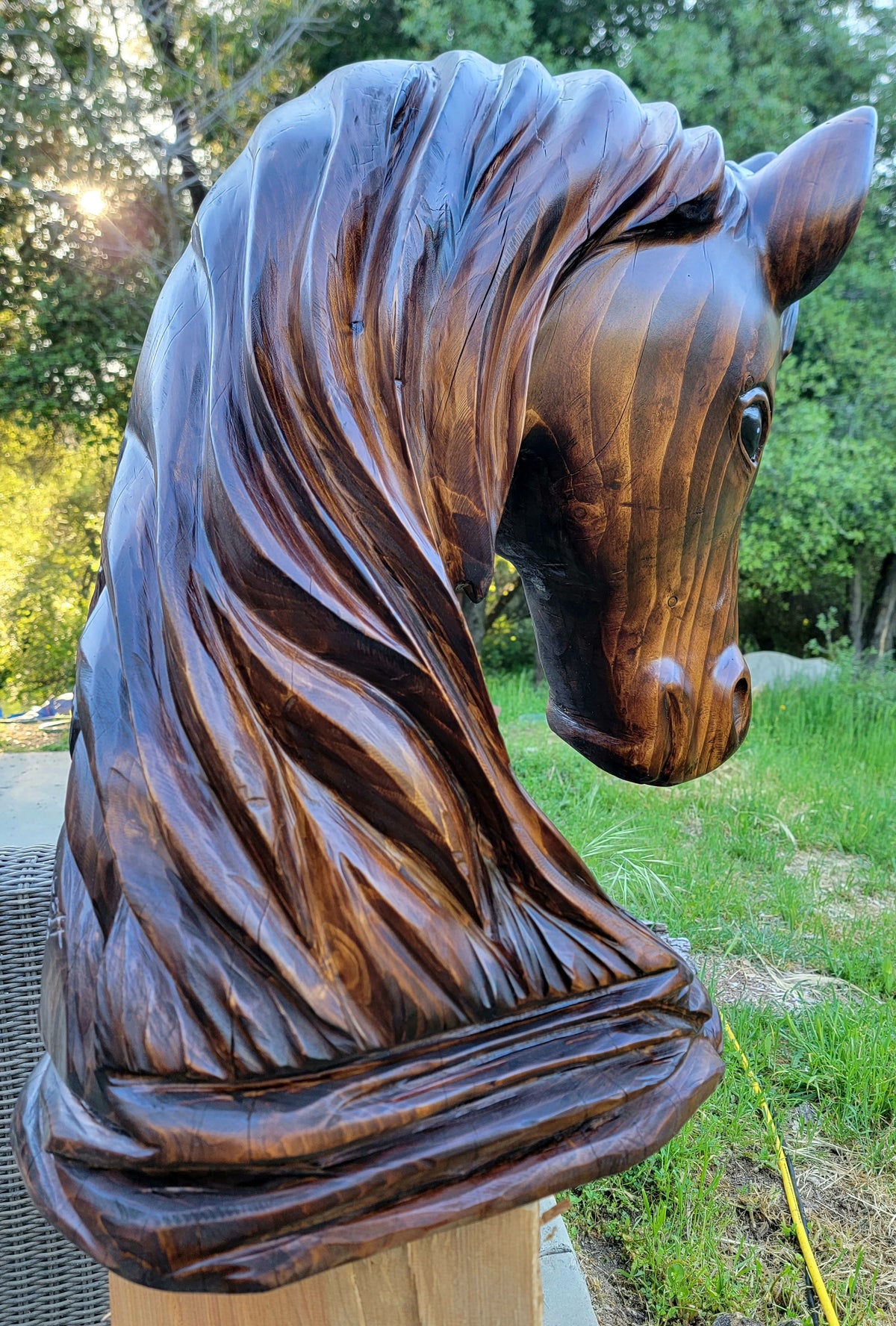 Chainsaw Carved Horse Bust- "Chester" (Made to Order)